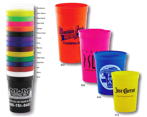 12, 16, 22 & 32 oz. Polypropylene Plastic Stadium Cup